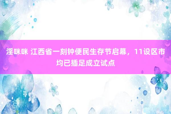 淫咪咪 江西省一刻钟便民生存节启幕，11设区市均已插足成立试点