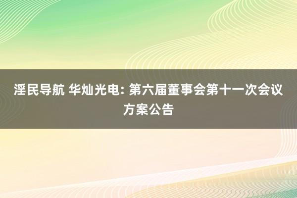 淫民导航 华灿光电: 第六届董事会第十一次会议方案公告